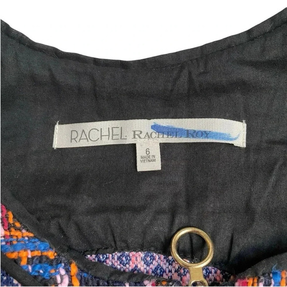 Rachel Rachel Roy Purple Navy Geometric Zip Front Knit Mini Dress Size 6 - Picture 15 of 16